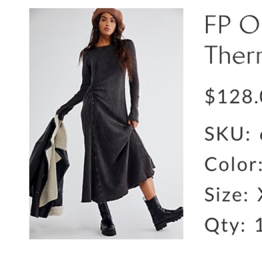 Free people one Natasha Thermal Dress xs